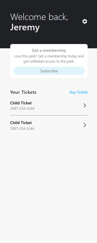 Garden Membership Engine — member home screen