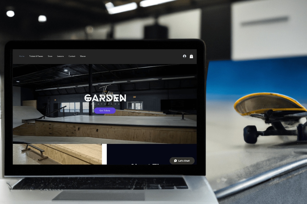 The Garden Website Mockup on Laptop