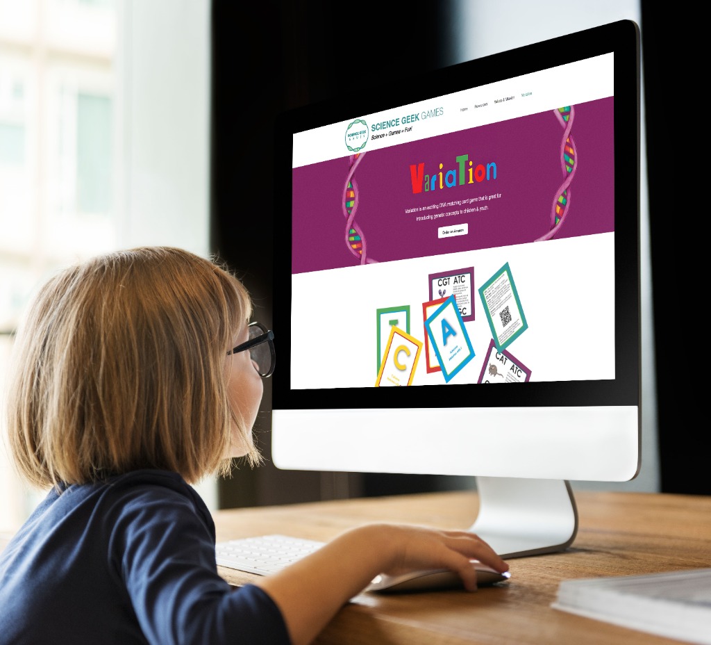 Science Geek Games Website - Desktop Mockup