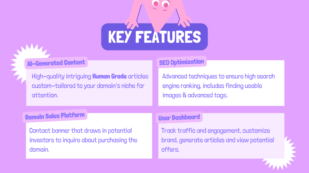 Valia concept slide — key features overview